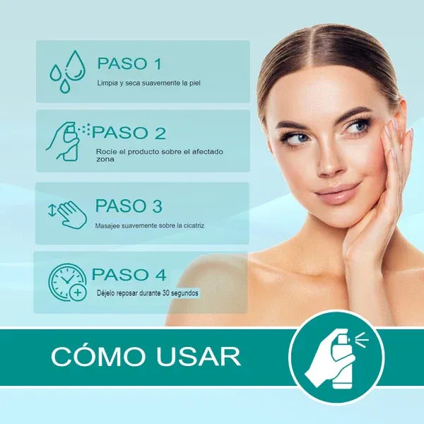 ScarSpray®: Spray avanzado para todo tipo de cicatrices: cicatrices de acné, cicatrices quirúrgicas y estrías