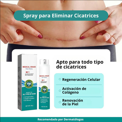 ScarSpray®: Spray avanzado para todo tipo de cicatrices: cicatrices de acné, cicatrices quirúrgicas y estrías