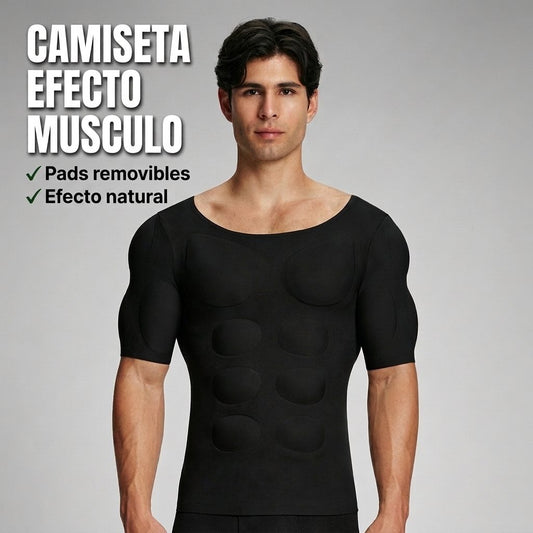 Camiseta con efecto músculo